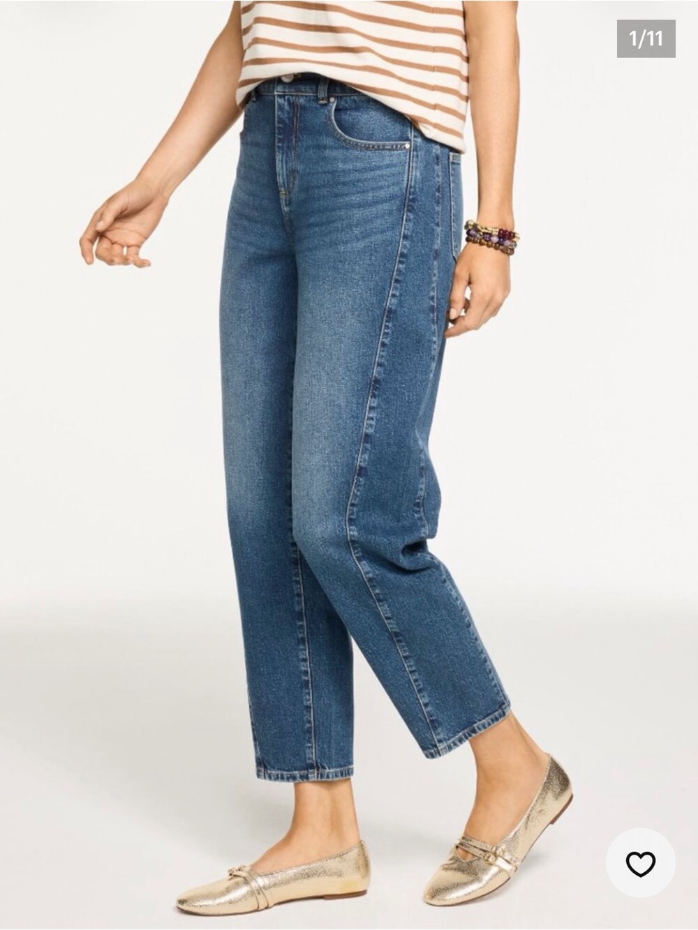 Talbots Women's Relaxed Barrel Jeans Size 16W Blue High Rise Plus Size